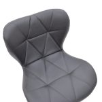 Bar stol Cozi palosje chrome metal me PVC në të zezë - Image 6
