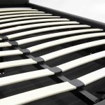 Krevat i dyfishtë Roi  PU me hapësirë magazinimi në mat të zi 160x200 - Image 7