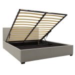 Krevat i dyfishtë Norse  me magazinim në pëlhurë gri 160x200cm - Image 3