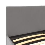 Krevat i dyfishtë Norse  PU me hapësirë magazinimi në mat gri 160x200cm - Image 4