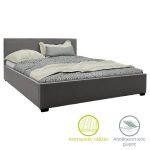 Krevat i dyfishtë Norse  pëlhurë me hapësirë magazinimi në gri të errët në dyshe 160x200cm