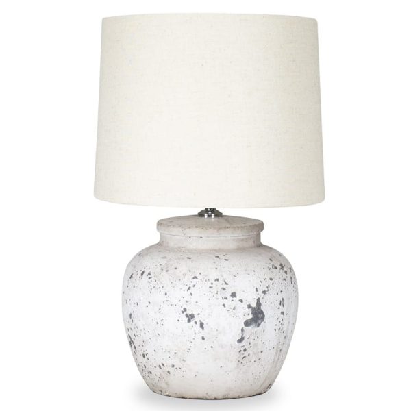 Llambë tavoline PWL-0002, Ε27, qeramikë e bardhë dhe e zezë, me nuancë bezhë