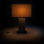 Llambë tavoline metalike PWL-0936 Ε27, me poliresin-në nuancë bezhë 41x21x64cm - Image 2