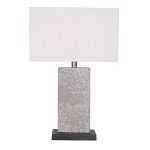 Llambë tavoline metalike PWL-0936 Ε27, me poliresin-në nuancë bezhë 41x21x64cm