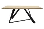 Tavolina e ngrënies Soho  MDF sipërfaqe në ngjyrë sonoma - këmbët metalike të zeza 180x90x75 cm - Image 2