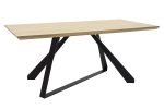 Tavolina e ngrënies Soho  MDF sipërfaqe në ngjyrë sonoma - këmbët metalike të zeza 180x90x75 cm