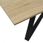 Tavolina e ngrënies Soho  MDF sipërfaqe në ngjyrë sonoma - këmbët metalike të zeza 180x90x75 cm - Image 3