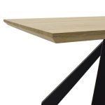 Tavolina e ngrënies Soho  MDF sipërfaqe në ngjyrë sonoma - këmbët metalike të zeza 180x90x75 cm - Image 4
