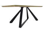 Tavolina e ngrënies Soho  MDF sipërfaqe në ngjyrë sonoma - këmbët metalike të zeza 180x90x75 cm - Image 5