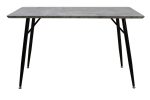 Tavolina e ngrënies Conor  me sipërfaqe MDF ngjyrë çimento gri Këmbët në metal të zi 130x80x75,5cm - Image 2