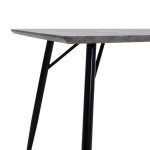 Tavolina e ngrënies Conor  me sipërfaqe MDF ngjyrë çimento gri Këmbët në metal të zi 130x80x75,5cm - Image 3