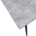 Tavolina e ngrënies Conor  me sipërfaqe MDF ngjyrë çimento gri Këmbët në metal të zi 130x80x75,5cm - Image 4