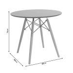 Tavolinë e ngrënies Julita, sipërfaqe MDF e zezë D80cm - Image 4