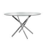 Set ngrënieje 5pcs Steve-Jella qelqi 8mm krom-gri D120x74,5cm - Image 2