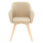 Safira armchair  PU pëlhurë beige-natyrore 57x58x84cm - Image 4