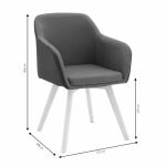 Safira armchair  PU pëlhurë beige-natyrore 57x58x84cm - Image 7