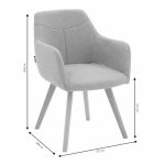 Armchair Nasima  pëlhurë gri-natyrore 57x58x84cm - Image 7