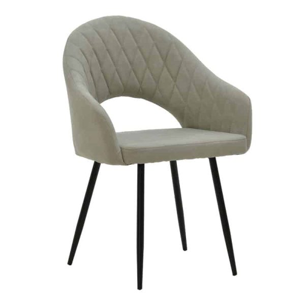 Armchair Macie  pëlhurë antike gri-e zezë 58x50x85cm