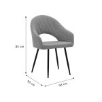 Armchair Macie  pëlhurë antike kafe-e zezë 58x50x85cm - Image 7