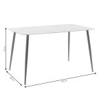 Tavolina e ngrënies Paris  qelqi 8mm mermer i bardhë-artë 150x80x75cm - Image 5