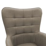 Karrige Maddison me këmbë-jastëk  pëlhurë bezhë-natyrore 69x74x98cm - Image 5