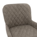 Bar Stool Delikatesë metalike këmbët e zeza-pëlhurë antike ngjyrë gri-kafe - Image 5