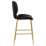 Bar Stool Impel metal këmbë të arta-kadife të zeza - Image 3