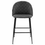 Bar Stool Kudos metal këmbët e zeza-velve gri të errët - Image 4