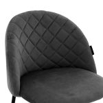 Bar Stool Kudos metal këmbët e zeza-velve gri të errët - Image 5