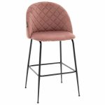 Bar Stool Kudos metal këmbët e zeza-kadife mollë kalbur