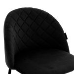 Bar Stool Kudos metal këmbët e zeza-kadife e zezë - Image 5