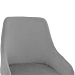 Bar Stool Lithe metal këmbët e arta të zeza-kadife gri 47x44x98cm - Image 5