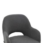 Karrige shanku Renish, stof teddy me këmbë metalike të zeza 51x57x114cm - Image 6