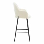 Karrige shanku Renish, stof fildish me këmbë metalike të zeza 51x57x114cm - Image 3