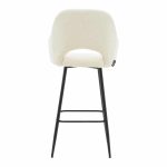 Karrige shanku Renish, stof fildish me këmbë metalike të zeza 51x57x114cm - Image 5