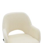 Karrige shanku Renish, stof fildish me këmbë metalike të zeza 51x57x114cm - Image 6