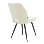 Karrige Renish, stof teddy ekru me këmbë metalike të zeza 61x47x91.5cm - Image 2