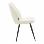 Karrige Renish, stof teddy ekru me këmbë metalike të zeza 61x47x91.5cm - Image 3