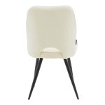 Karrige Renish, stof teddy ekru me këmbë metalike të zeza 61x47x91.5cm - Image 5