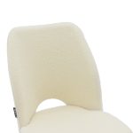 Karrige Renish, stof teddy ekru me këmbë metalike të zeza 61x47x91.5cm - Image 6