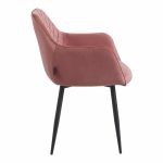 Karrige Matus, kadife ngjyrë molle me këmbë metalike të zeza 55x54x78cm - Image 3