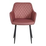 Karrige Matus, kadife ngjyrë molle me këmbë metalike të zeza 55x54x78cm - Image 4