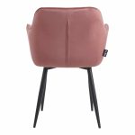 Karrige Matus, kadife ngjyrë molle me këmbë metalike të zeza 55x54x78cm - Image 5