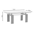 Tavolinë Vrocho  dru-xham natyral 110x60x45cm - Image 5