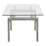 Tavolinë Vrocho, dru ngjyrë gri dhe xham 110x60x45cm - Image 3