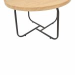 Set 2-pjesësh tavolinë e mesme Crismory me 2 copë MDF në nuancë natyrale dhe këmbë metalike të zeza - Image 4