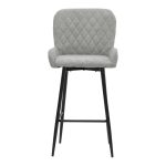 Bar Stool Delikatesë metalike këmbë të zeza-pëlhurë antike gri të lehta 47x43x100cm - Image 4