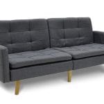 3 seater divan-krevat Fleksibël  pëlhurë gri të errët 198x87x76