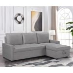 Divan-krevat qoshe Infuse  me hapësirë magazinimi pëlhurë gri 203x130x88 cm - Image 3