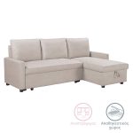 Këndi i kthyeshëm divan-krevat Infuse  me hapësirë magazinimi pëlhurë beige 203x130x88 cm